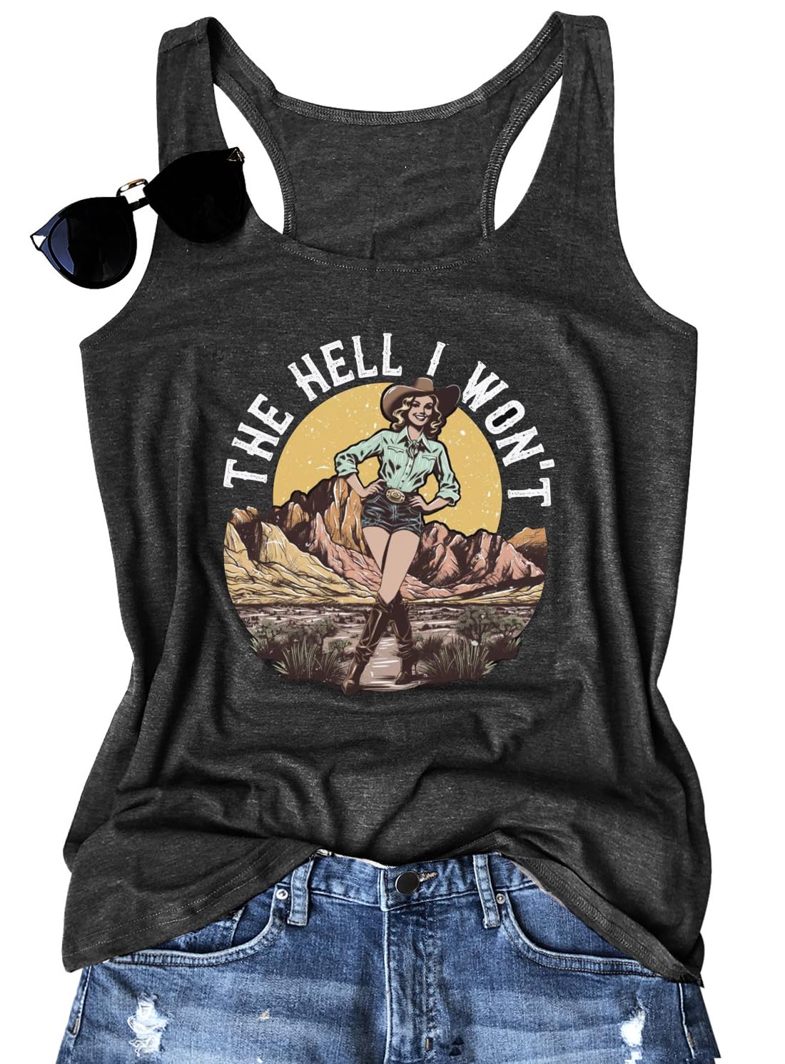 GREFLYINGSun Sand and in My Hand Tank Tops Womens Hawaii Summer Beach Graphic Sleeveless T Shirt Cute Country Vacation Tank Cami
