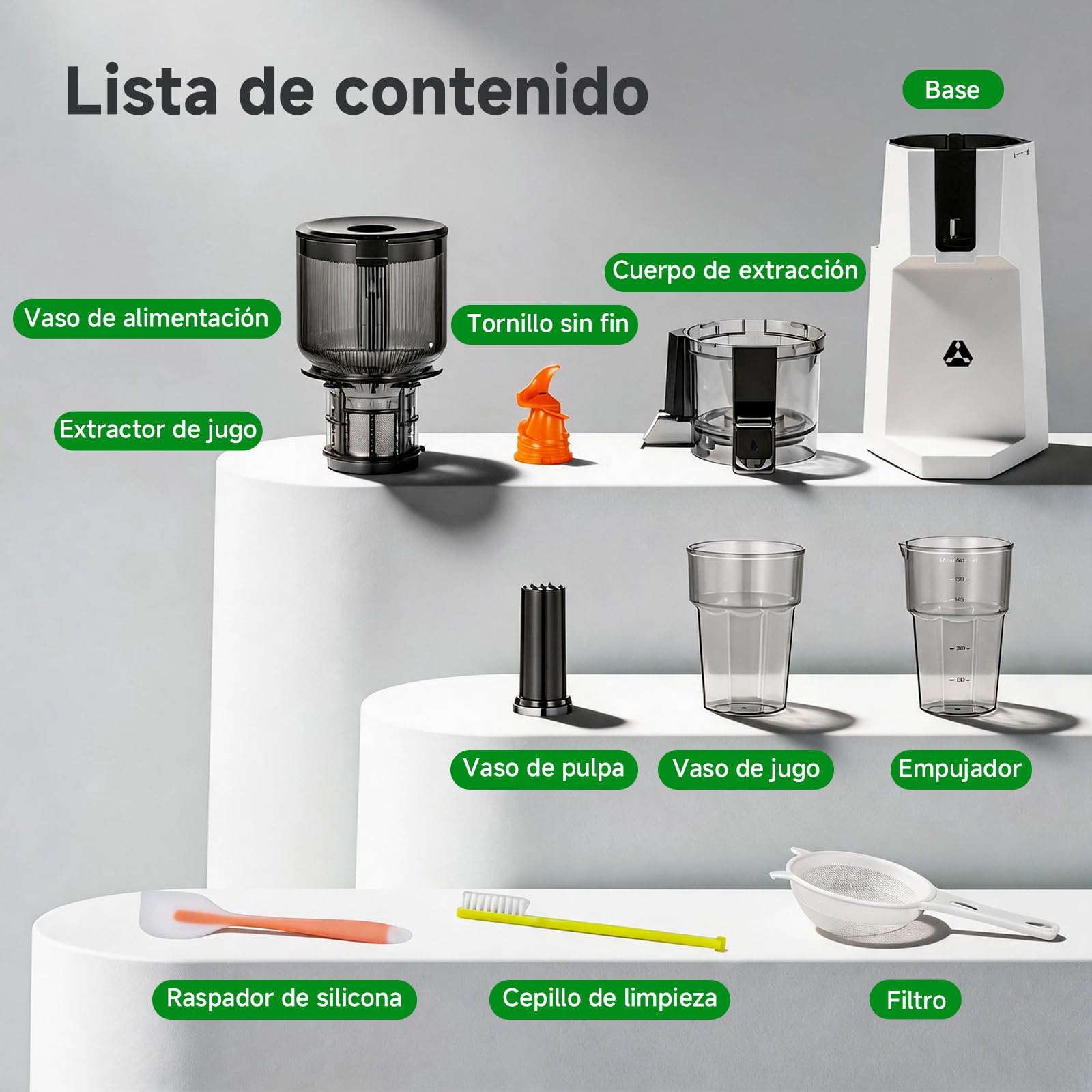 AAOBOSI Exprimidor, 200 W, exprimidor de verduras y frutas, ganador de la prueba con 132 mm gran orificio de llenado sin precorte, exprimidor lento con 700 ml sin bisfenol A recipiente para frutas y