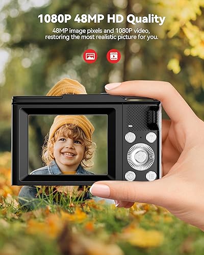 Miniatura 2 de Cámara digital para niños: cámara negra para adolescentes, regalos de cumpleaños de Navidad para niños y niñas de 8 a 10 años, juguetes para niñas