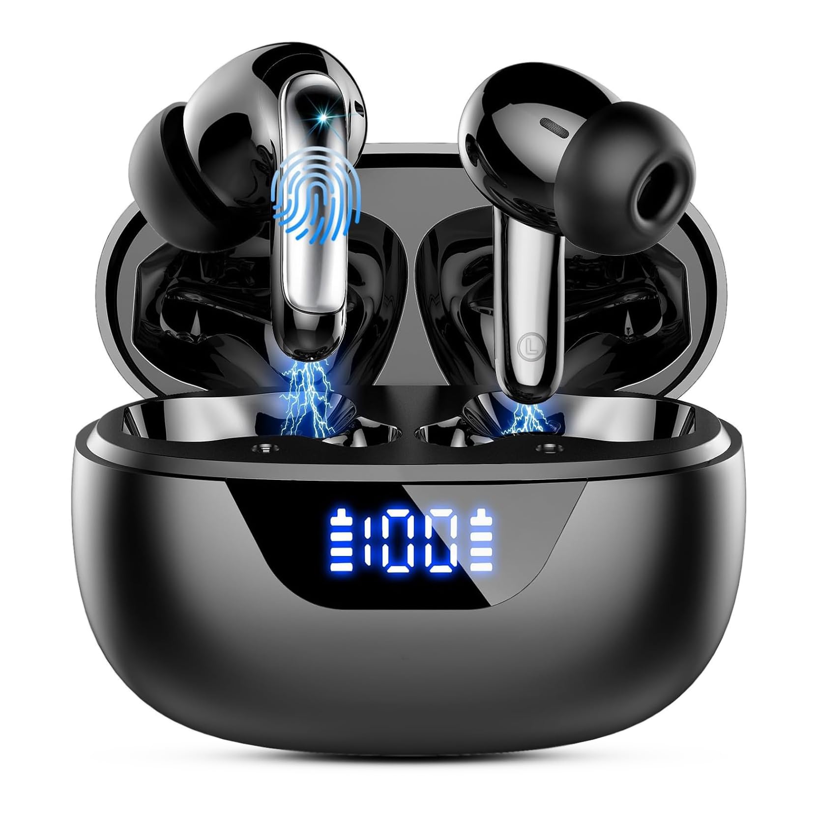 Wress Wireless Ear buds, Wireless Ear buds Bluetooth 5.3 with 4H ENC Mic, 48H Playtime LED Display