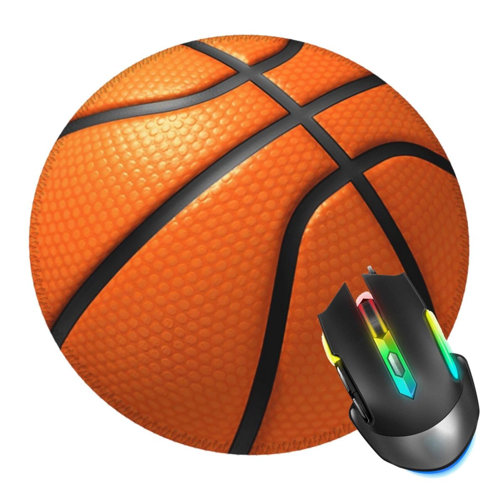 Basketball Sport Mouse Pad, Mouse Pads for Desk, Stitched Edge Mousepad with Non-Slip Rubber Base, Gaming Mouse Mat for Computer Laptop Home Office