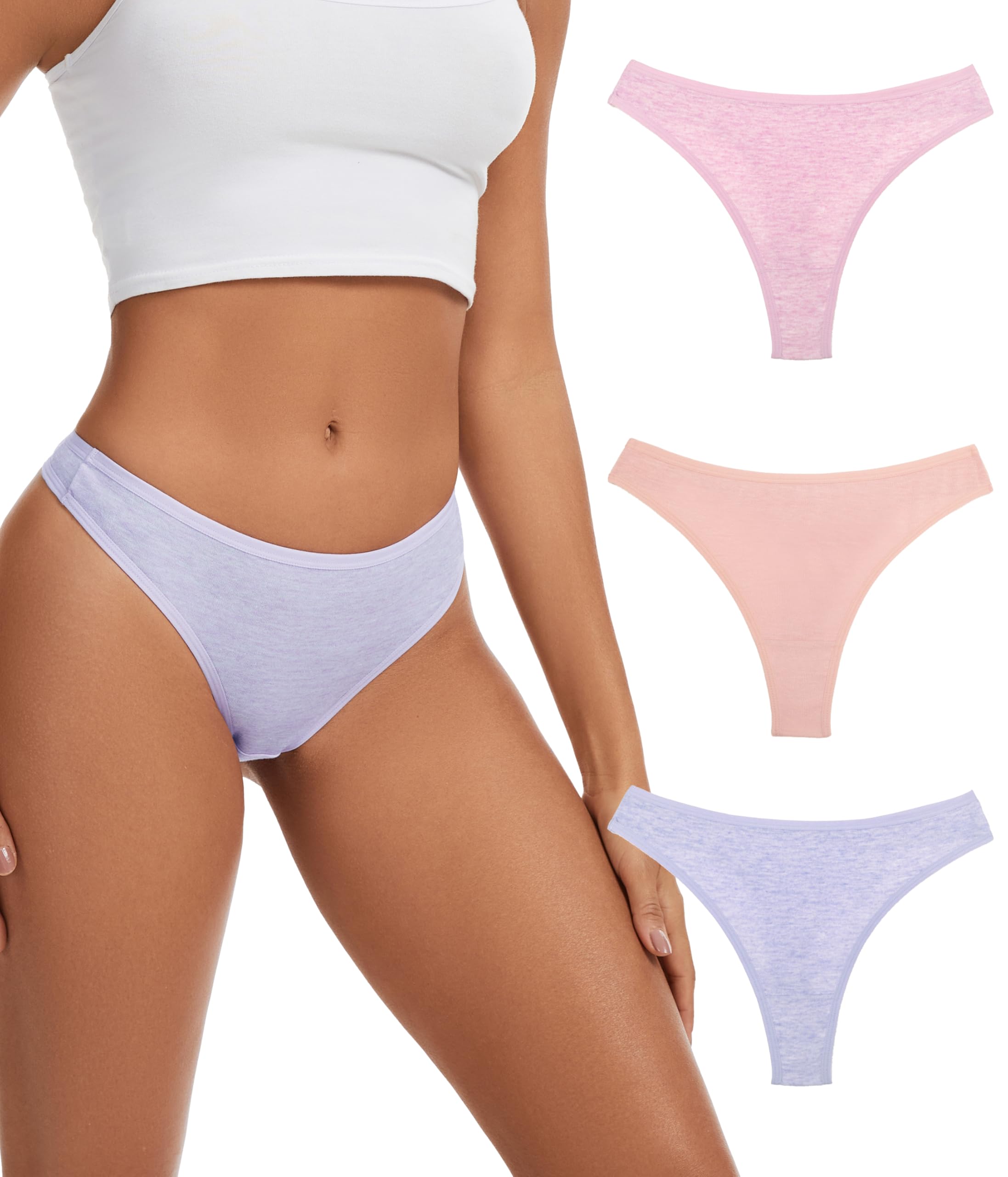 Bobelle Wear Merino Wool Thongs For Women V-waisted Wooly Thong Panties Breathable Ladies Bikini Underwear 3 Pack