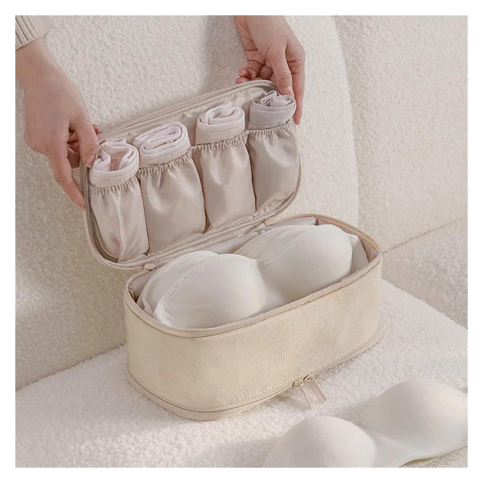 Organizer Per Biancheria Intima Da Viaggio Borsa portaoggetti for biancheria intima portatile, durevole, grande capacità, reggiseno da viaggio, organizer, materiale pratico