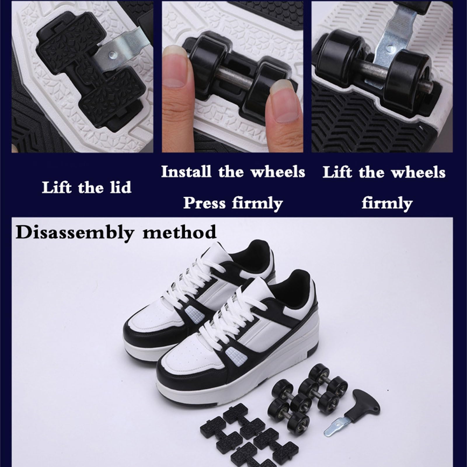 Zapatillas Deportivas con Ruedas para niños,Zapatillas de Skateboarding Niñas Niños,2 en 1 Zapatillas con Ruedas,2 en 1,Multiusos,para Regalos navideños creativos para niños