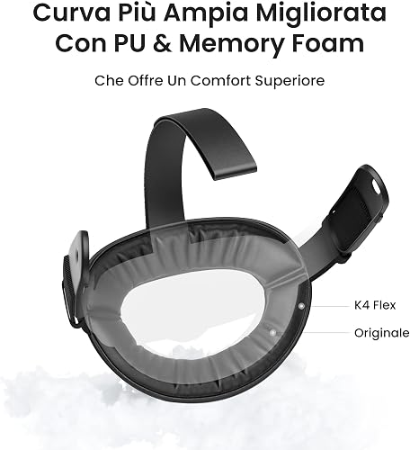 KIWI design K4 Flex Sangle Confort réglable Quest 3/3S, PU sans Batterie | Réglable, anti-pression, dos plat, PU souple, TPU adaptable, pliable, léger, ajustement, sécurité certifiée - 3