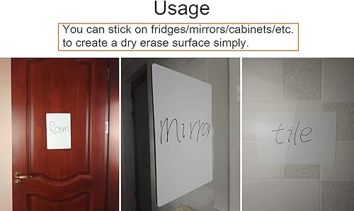Miniatura 5 de Hoja de pizarra, etiqueta engomada de pizarra blanca de borrado en seco, etiqueta engomada libre de adhesivo de pizarra blanca, 7.8 x 11.8 pulgadas,