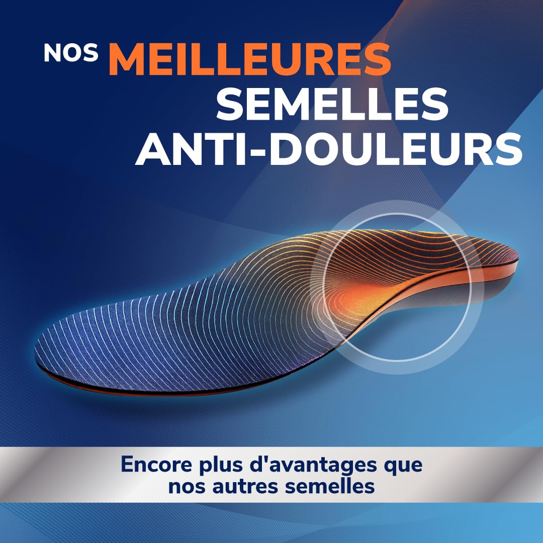 Dr. Scholl’s Semelles Orthopédiques Advanced Hommes/Femmes, Pour Chaussures de Travail et Bottes, Soulagent la Fasciite Plantaire, Soutiennent voûte et pieds plats, Absorbent les chocs, jusqu’à 150kg