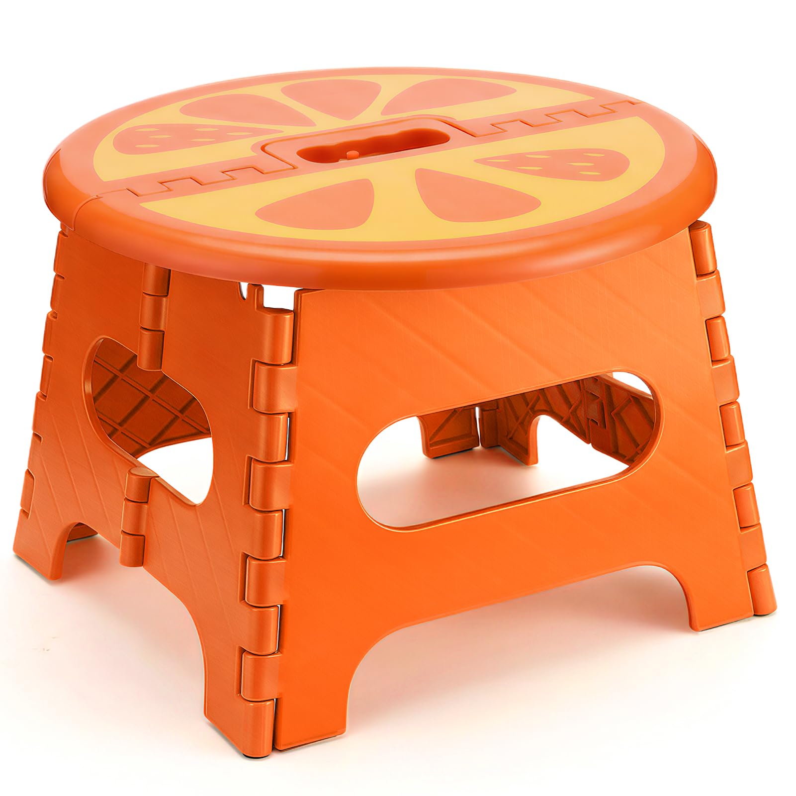 HOUSE DAY Folding Step Stool for Kids, 9 Inch Fruit Print Foldable Stool