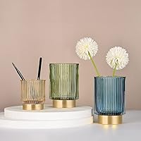 Vista 7 de CANITORON Makeup Brush Holder,2 Pack Glass Makeup Brush Holder Organizer Store Cosmetic Tools,Eyeliner,Storage Organizer for Vanity,Bathroom and