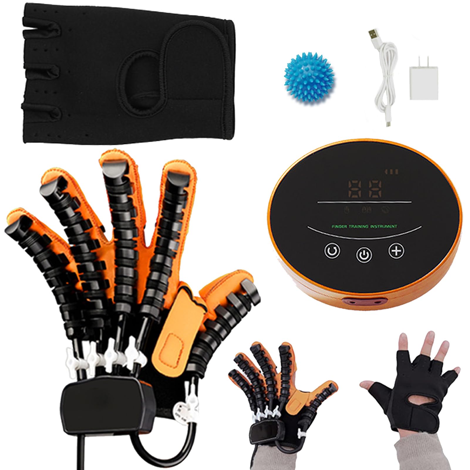 DZKJ Smart Rehabilitation Robot Gloves Mirror Mode Children Recovery Exercise Gifts Equipment for Dementia Arthritis Stroke Hemiplegia Patient Hand Massager(A:Left Hand B:Right Hand)