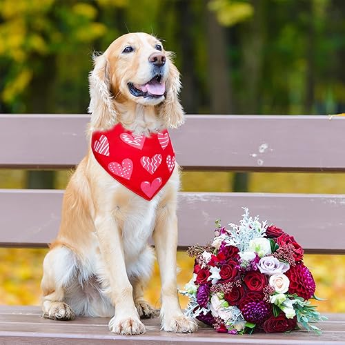 Miniatura 3 de Whaline 4 pañuelos para mascotas de San Valentín triangulares para el día de San Patricio bufanda para perro de Pascua bufanda para el día de la