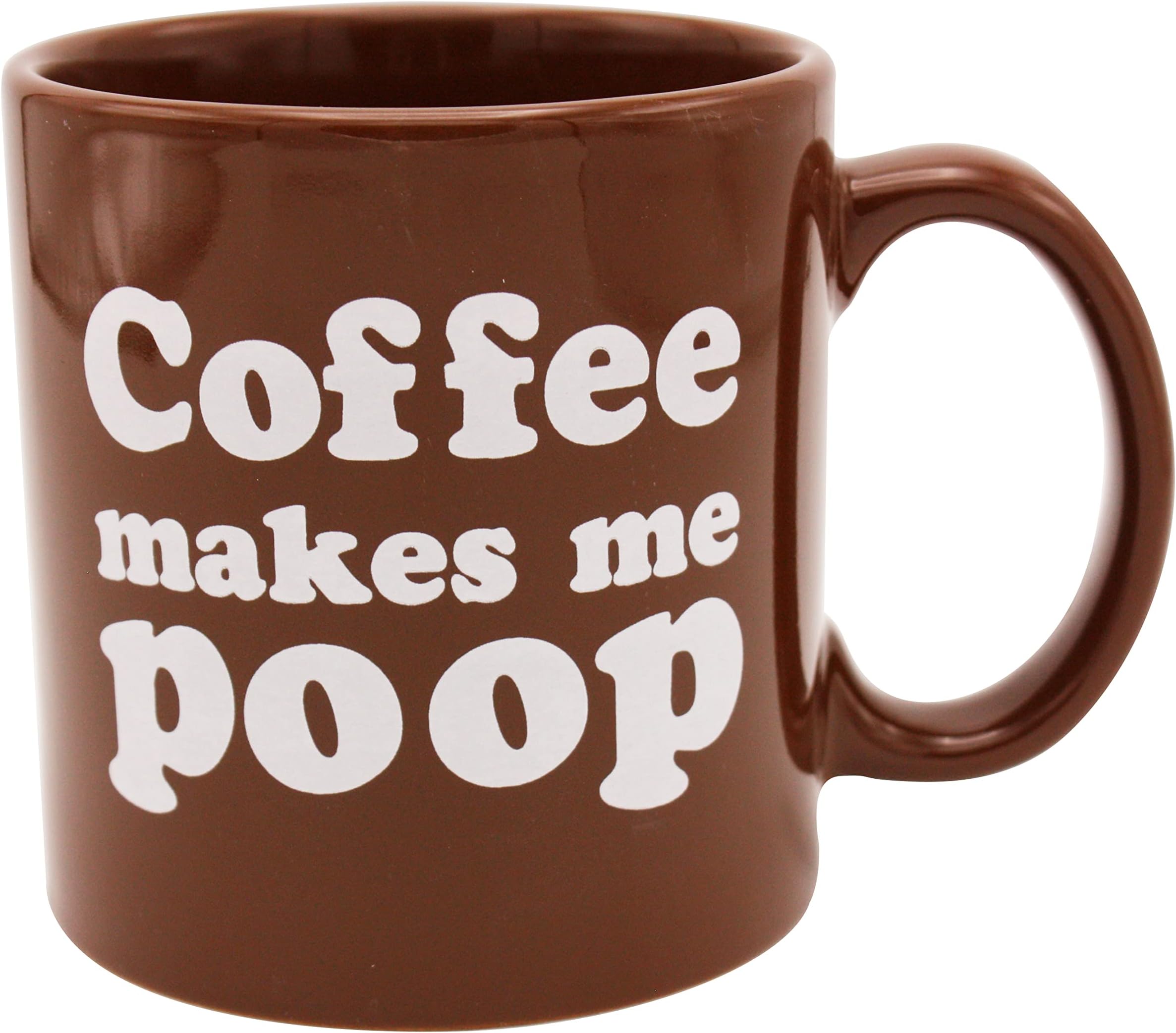 Island Dogs Giant Coffee Makes Me Poop Coffee Mug - Gigantic 22 Ounce Funny Ceramic Coffee Mug - Unique Novelty Kitchen Gift for Friends, Family, and Coworkers