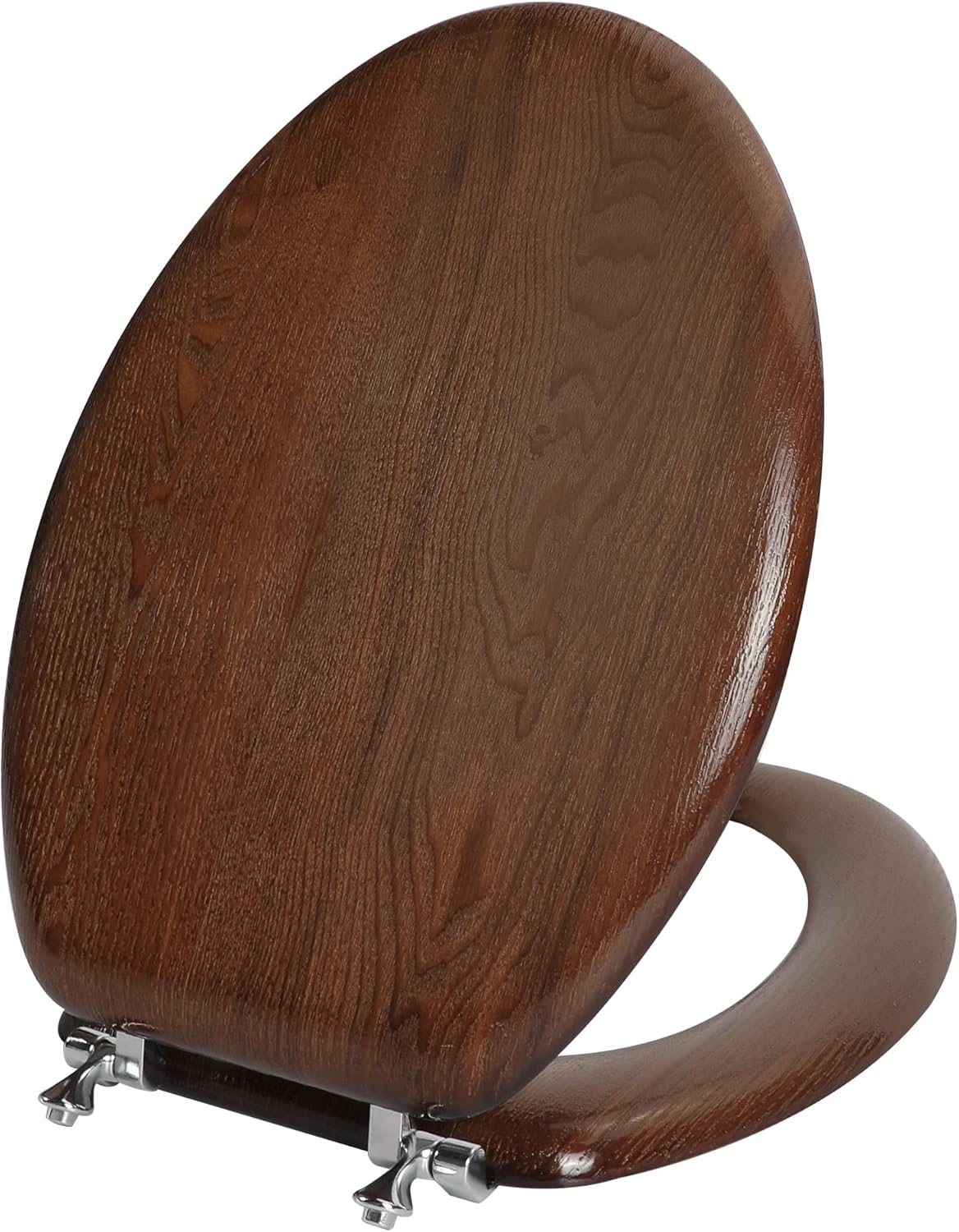 thumbnail image 2 of Angel Shield Wood Veneer Natural Toilet Seat With Quiet Close Easy Clean Quick Release Hingesround Wood 2 of 14