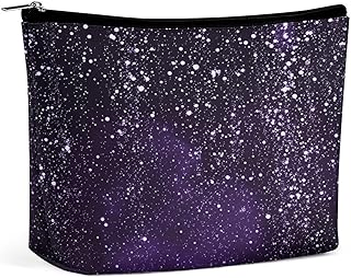 Purple Starry Night Sky Pattern Makeup Bag, T...