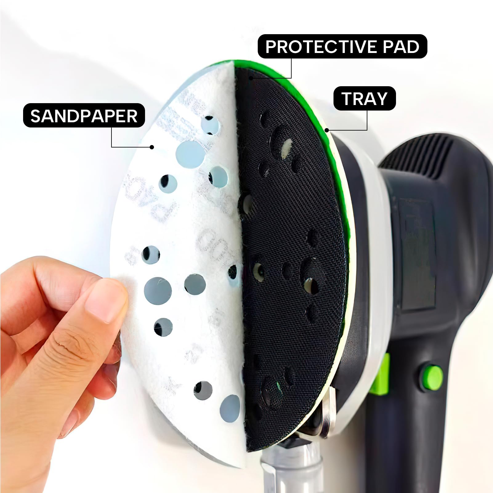Tampons de Ponçage Souples 150mm 49 Trous Interface Mousse pour Plateaux Ponçage Polissage