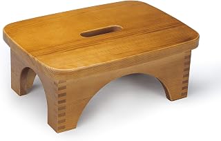 Bathroom Stool for Adults and Kids, Bedside Step Stool Max Load 330 Pounds by S SEEKINGTAG - No Assembly Required - Teak