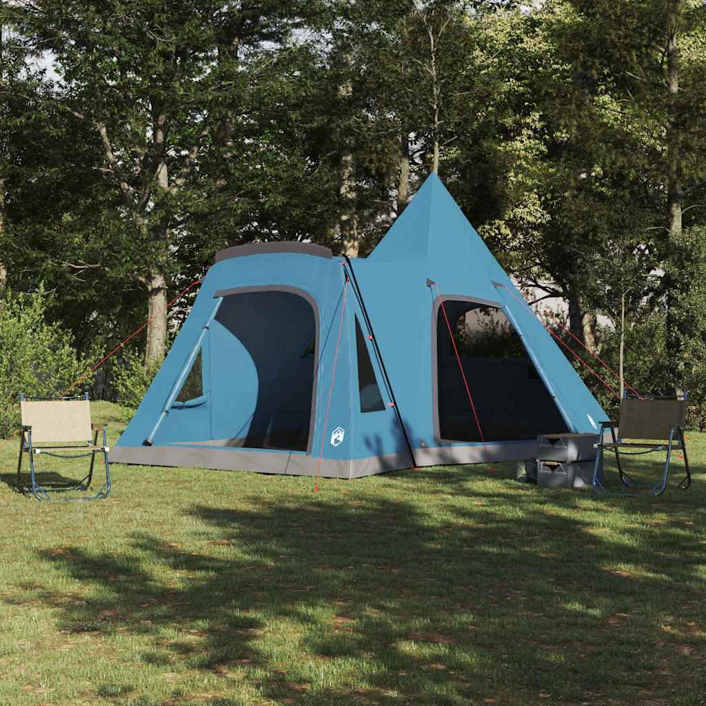 Teepee 5-osobowy namiot z zielonym dachem 545 x 450 x 295 cm, 185T poliester tipi namiot rodzinny z powłoką PU, w tym przegroda, okno wentylacyjne, haczyk