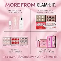 Vista 6 de Glamnetic Uñas a presión – Red Affair Uñas cortas de punta francesa con purpurina roja almendra con un acabado brillante 15 tamaños – Kit de 30