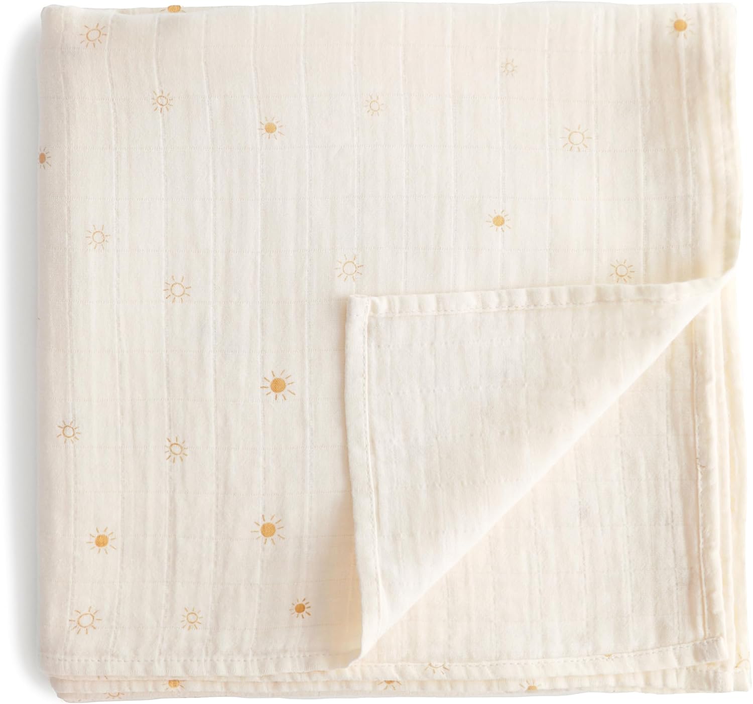 mushie Muslin Baby Swaddle Blanket | 100% Organic Cotton (Sun)
