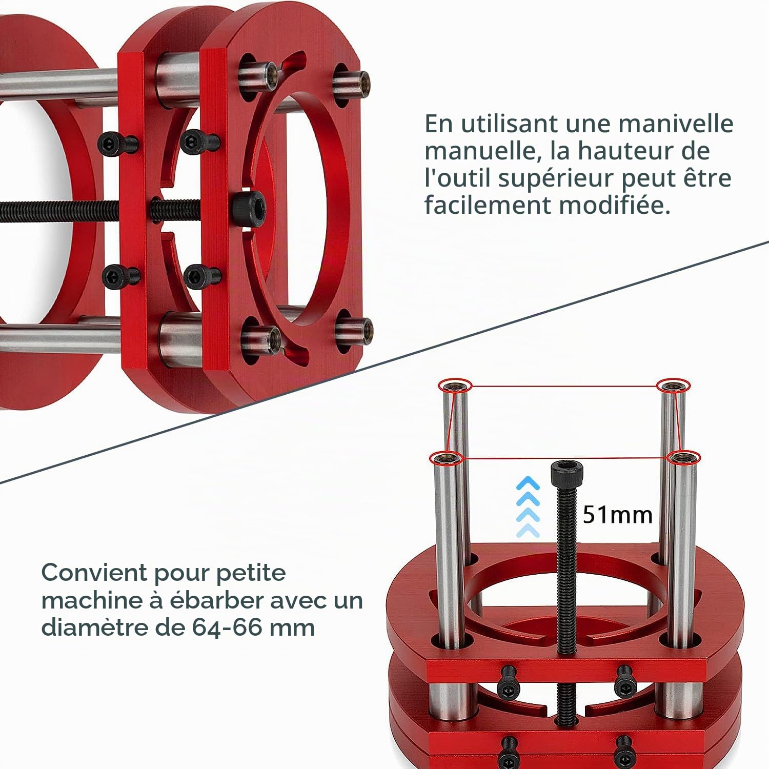 Alliage D'aluminium Kit Table de Fraisage pour Defonceuse, Défonceuse Système Précis Router Lift Pour 64-66mm Diamètre Moteur Router Table, Defonceuse a Bois sur Table