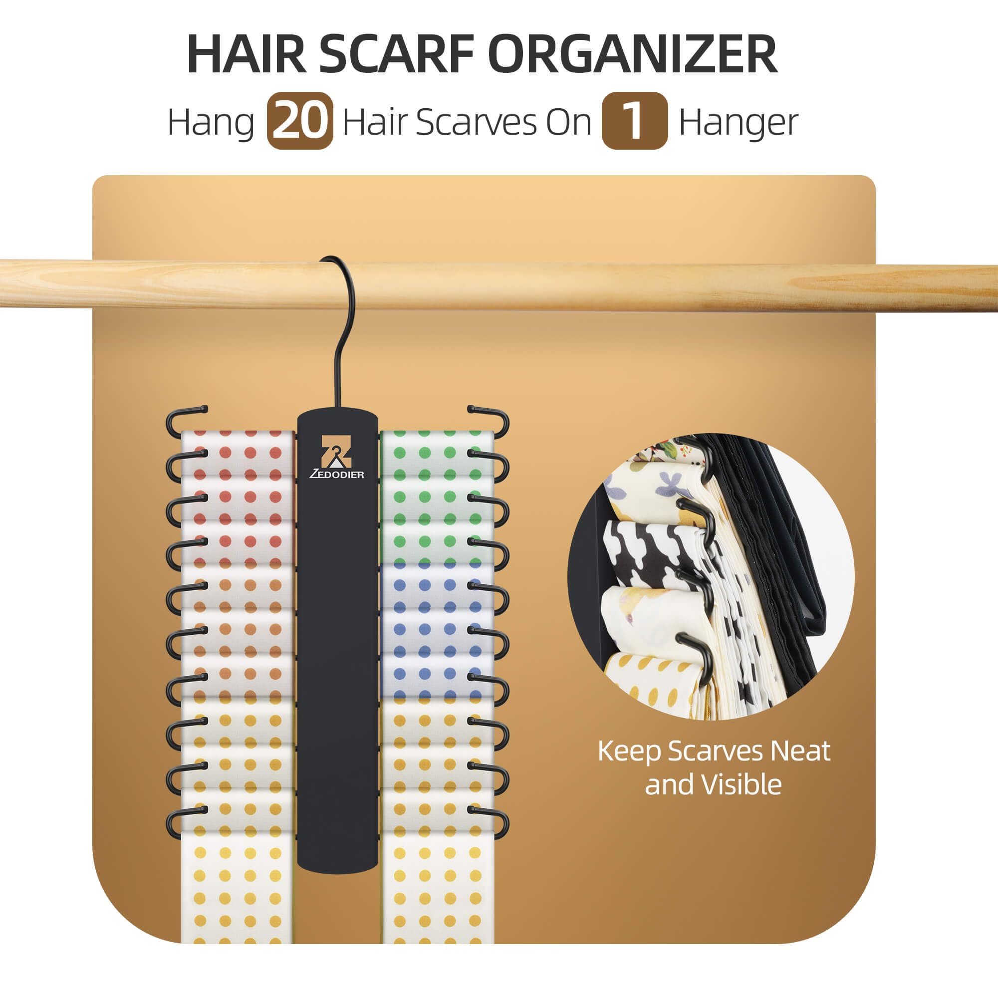 Amazon.com: ZEDODIER 2 Pack Tie Hanger with 40 Hooks, Space Saving