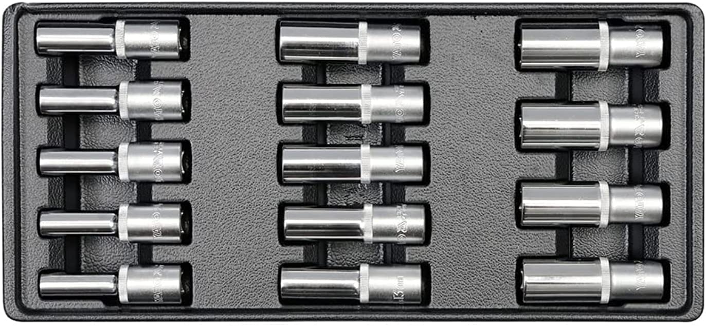 Tomas de 1/2 YATO YT-5539 con bandeja organizadora de 14 piezas