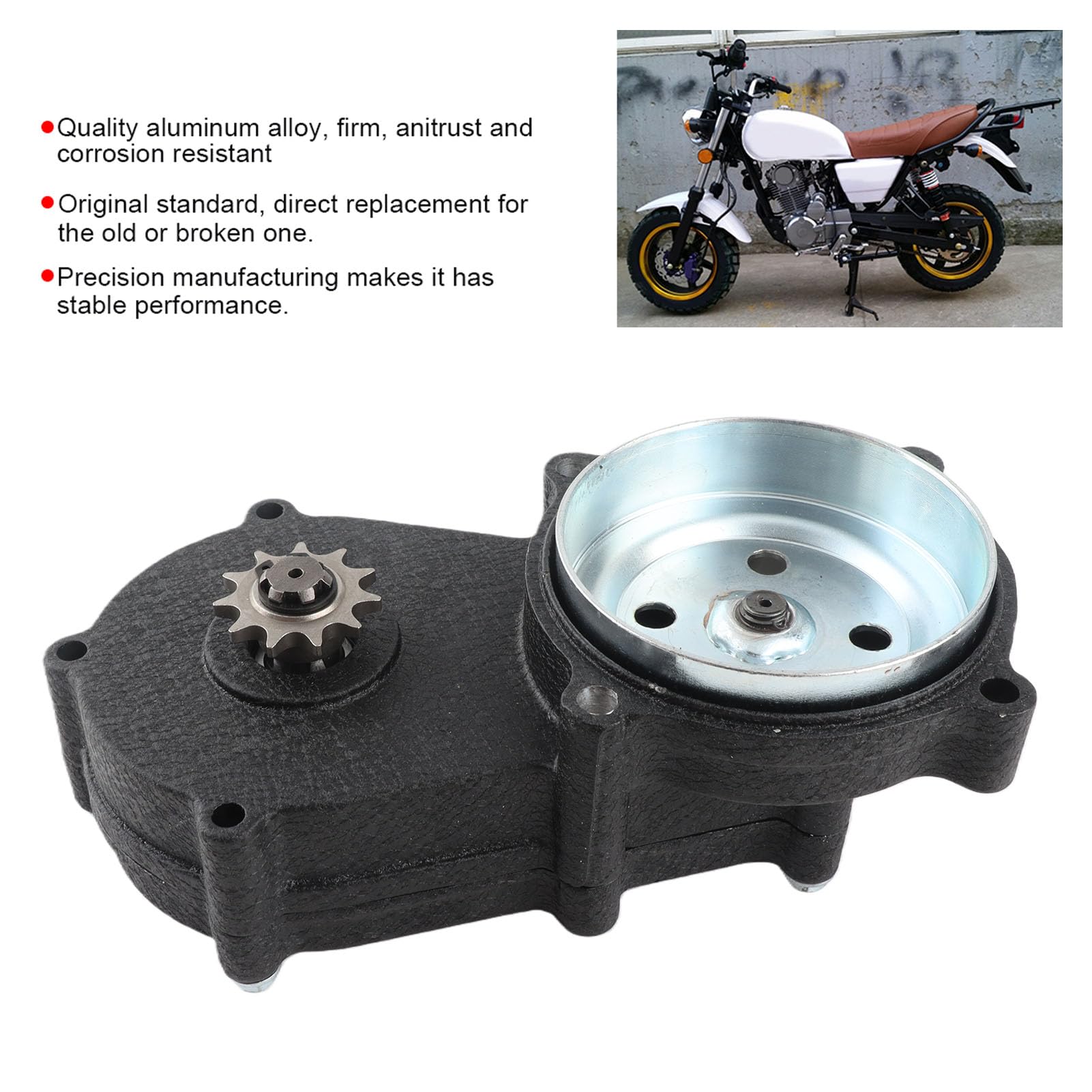 Yosoo Caja de Engranajes de Tambor de Embrague de Aleación de Aluminio, Transmisión de Cadena Doble 11T para Minimoto Embrague de Moto de Cross de 50, Fabricada con Precisión