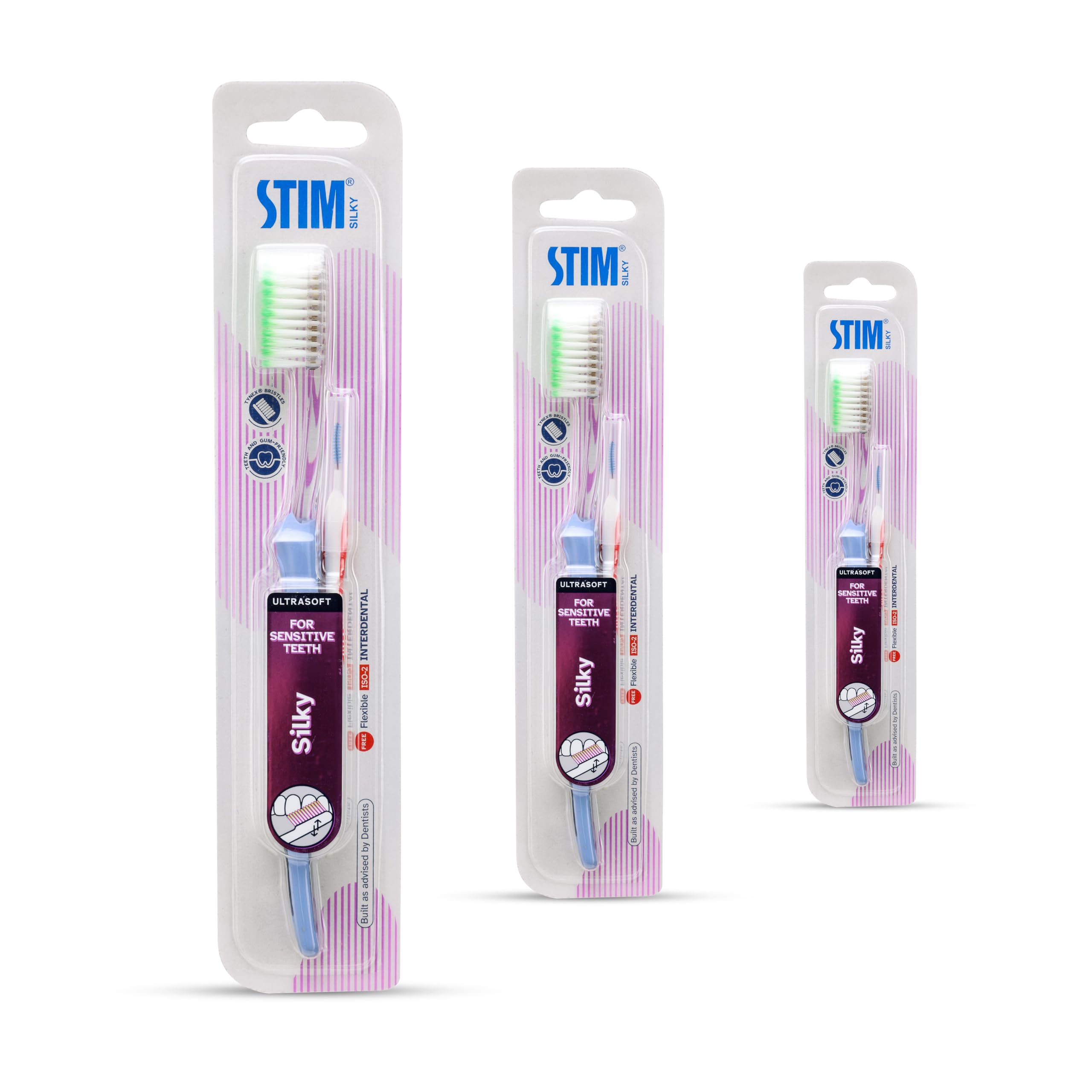 STIM Silky manual Toothbrush for adults, best for sensitive teeth, Pack of 3 (B0DG954S3T) Amazon Price History, Amazon Price Tracker