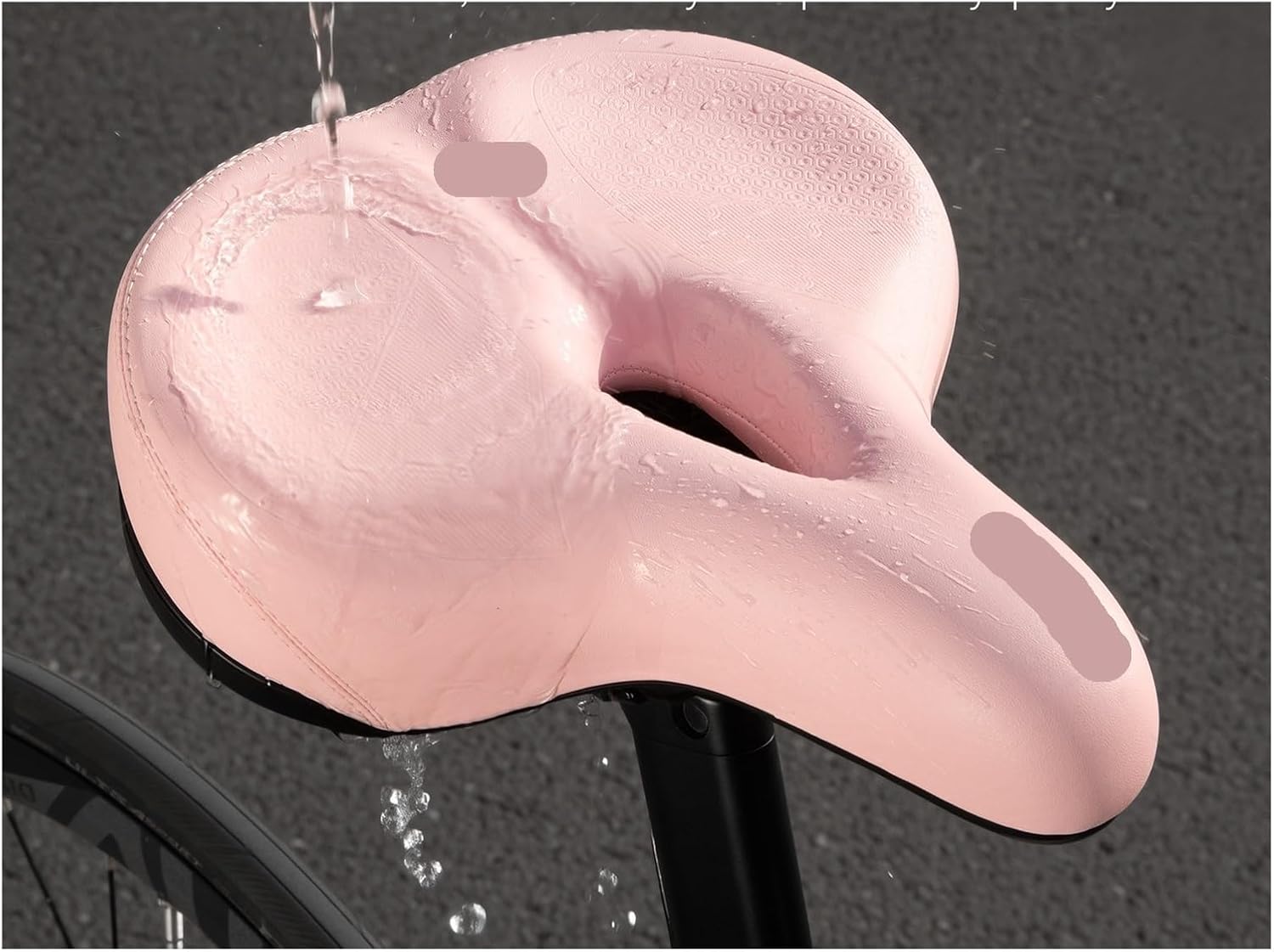 Bicycle Saddle Sponge Waterproof Non-Slip Leather Hollow Breathable Bike Seat for Cycling