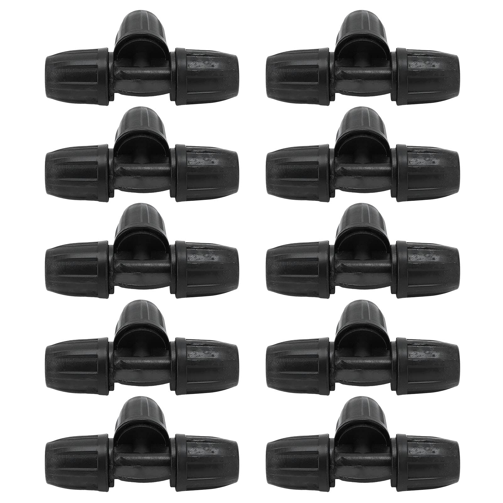 Duokon Tee Connector,10Pcs 8/11 Barbed Tee with Lock Pipe Connector 3-Way Adapter Water Pipe Joints for Hose Drip Irrigation System