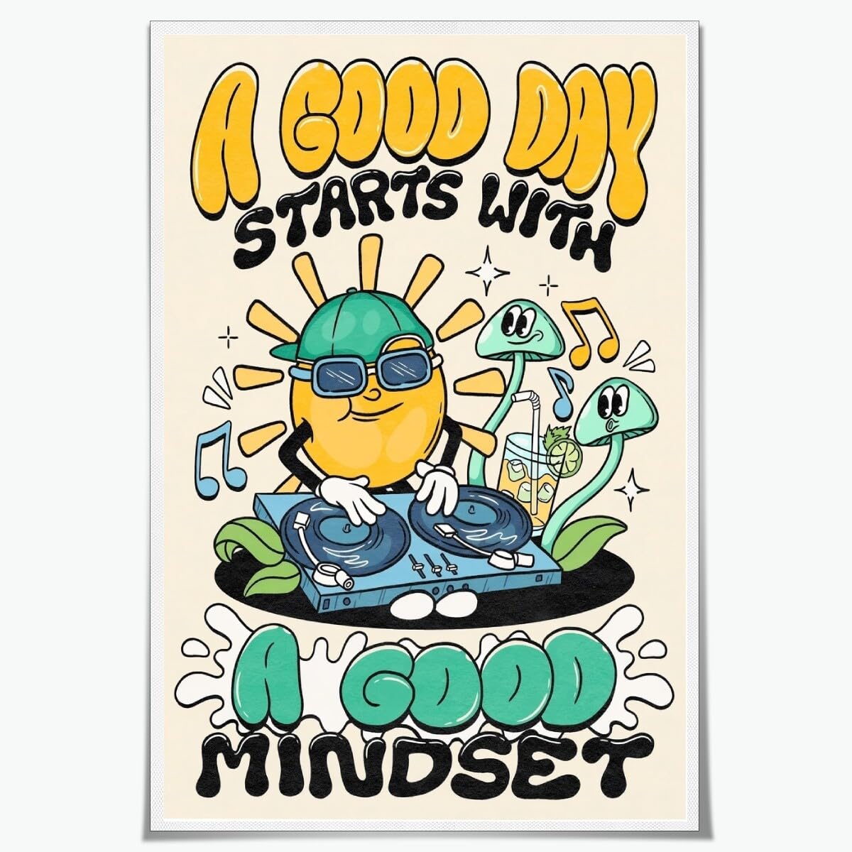 A Good Day Starts With A Good Mindset Motivational Posters Inspirational Growth Affirmation Wall Decor Mental Health Poster Quirky Positive Quotes for