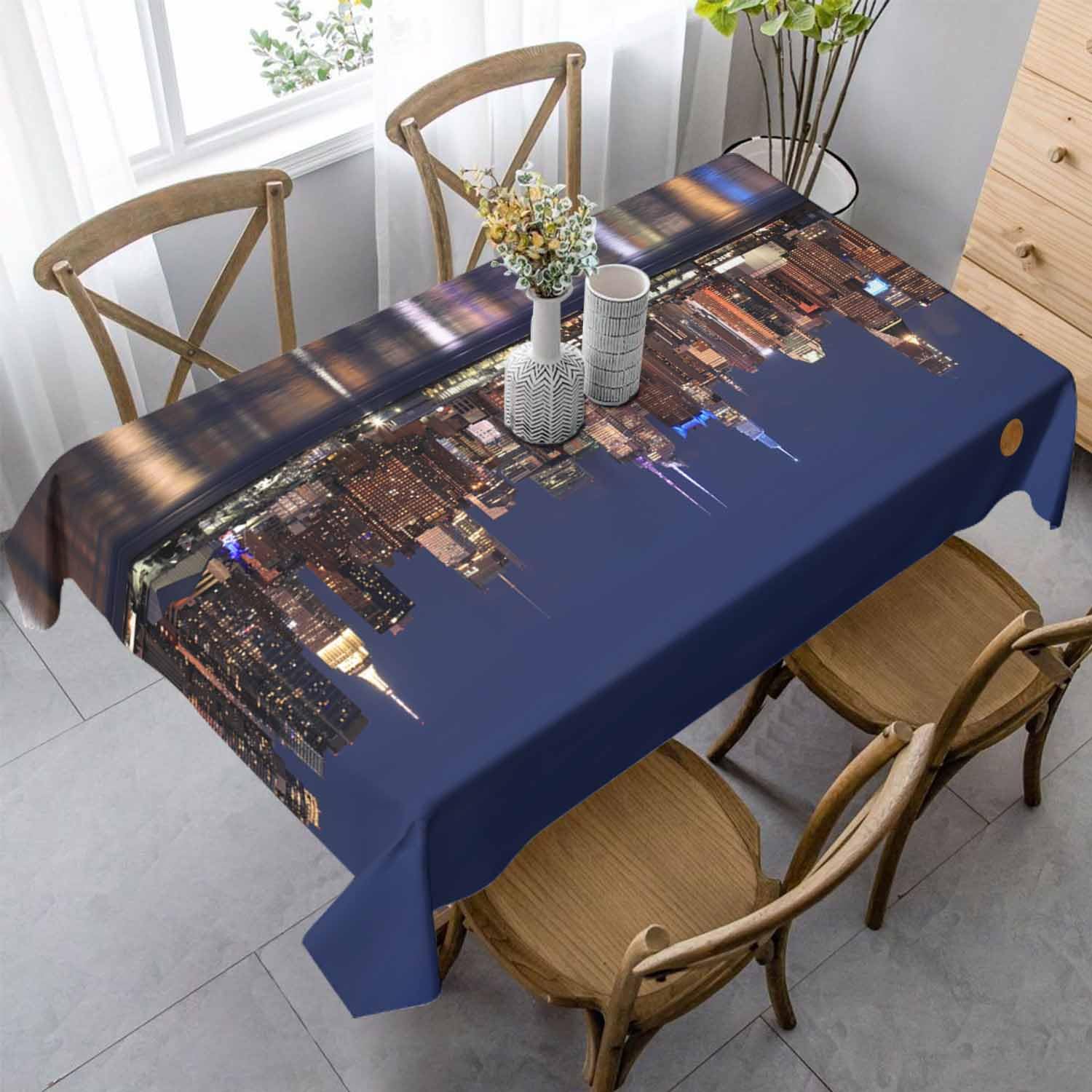 Nappe de table 137x183cm anti-tache pour protéger la salle à manger avec style New York