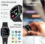 Smart Watch for Men - Make/Answer Call Military Smartwatch for Android Phones iPhone Samsung, 2.06'' Waterproof Step Counter Fitness Tracker with Sleep, 100+ Sport Modes, 2 Straps