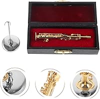 Vista 5 de Zerodeko Casa de muñecas Instrumentos musicales Trompeta en miniatura Instrumento musical en miniatura Modelo Saxofón Saxofón Juguete Saxofón Niño