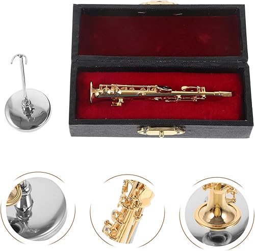 Miniatura 5 de Zerodeko Saxofón miniatura Instrumento en miniatura Instrumentos musicales en miniatura Decoración Modelo de saxofón simulado Mini Saxofón Modelo de