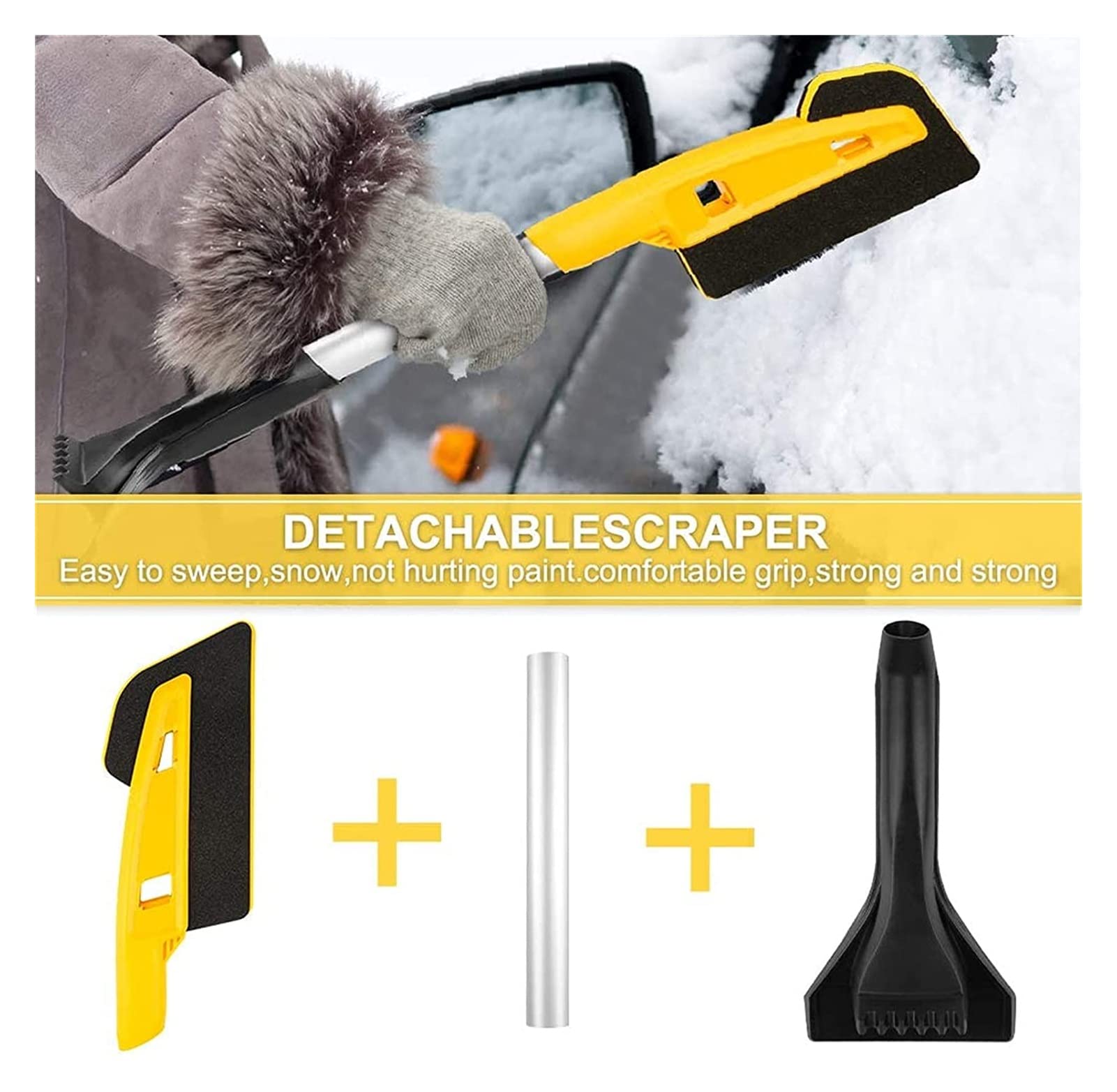 XMING Scraper e Pennello Automobile, raschietti di Ghiaccio for Il Parabrezza Automobile, Raschietto di Ghiaccio della Finestra Automobile, Pala della rimozione della Neve Automobile