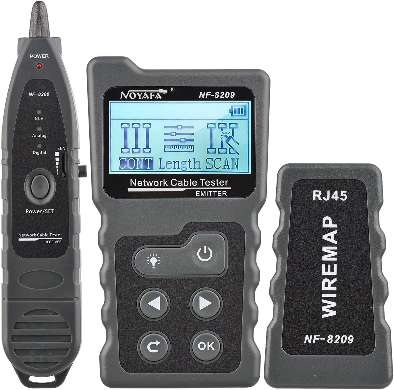 Ubersweet® Multi-Functional LCD Network Cable Tester Wire Tracker PoE Checker Inline PoE Voltage andt Tester with Cable Tester with Illuminate Function