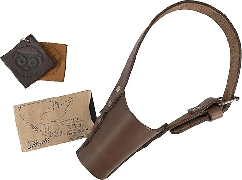 Miniatura 7 de Hide & Drink, Protector de bozal de cuero para perro, seguro, evita morder masticar, pastor alemán Pitbull y cualquier raza, pequeño, mediano y