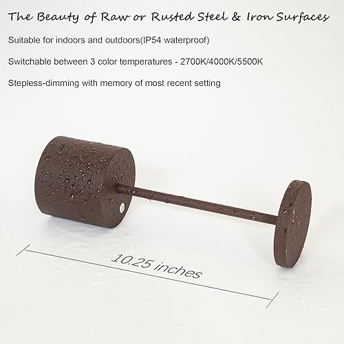 Miniatura 4 de Lámpara de mesa para exteriores, inalámbrica, recargable, portátil, con pilas, IP54 impermeable, para comedor exterior, cena, restaurante, hogar,