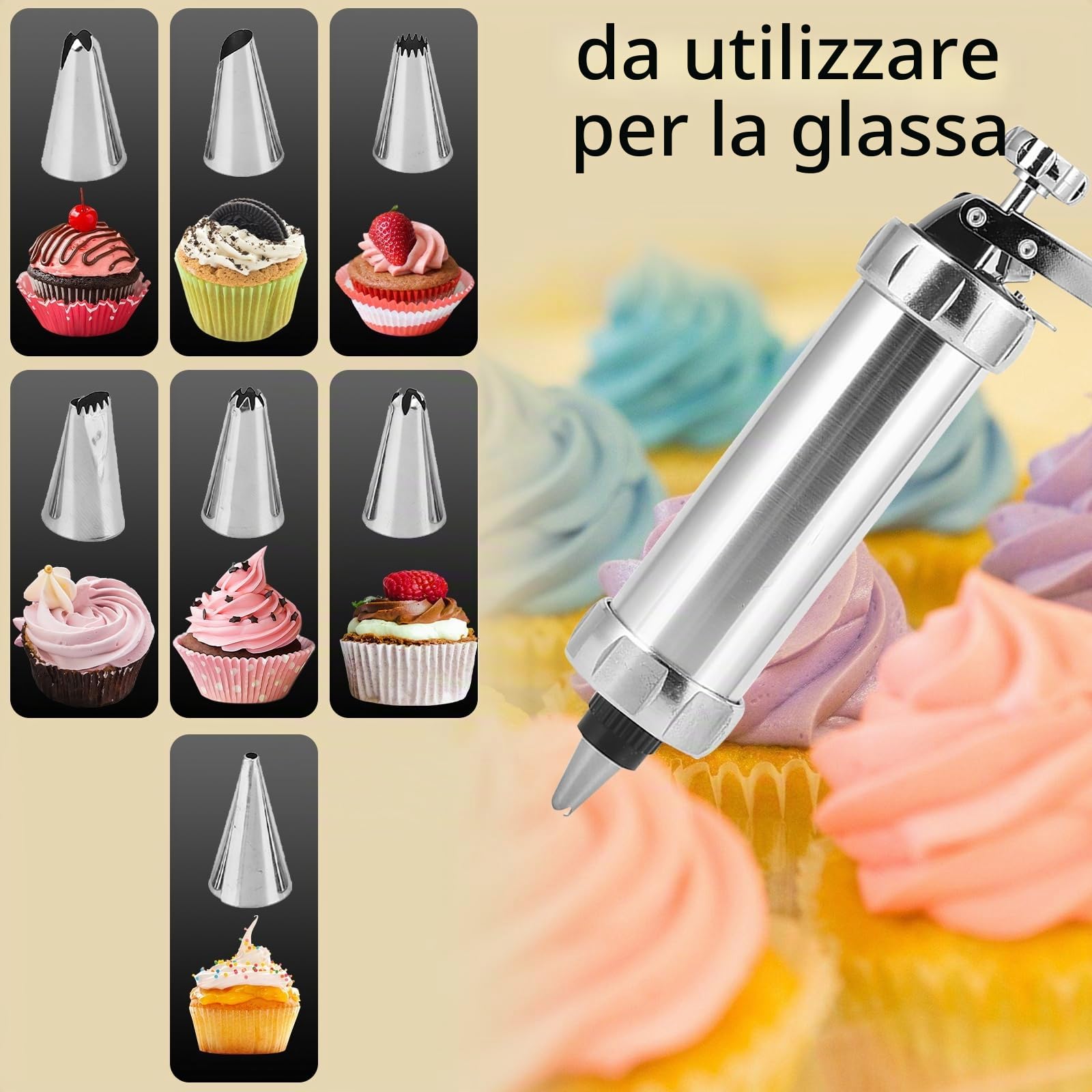 Pistola Per Pressa Per Biscotti Per Biscotti, Kit di Stampi Per Pressa Per Biscotti in Lega di Alluminio Per La Decorazione di Biscotti Per Torte Fai-da-te