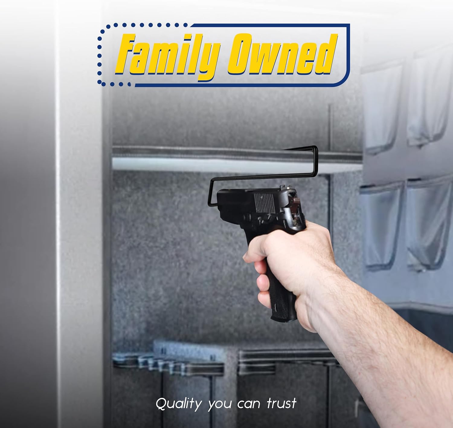 Safety Storage Easy Use Gun Hanger - Pack of 4 Original Handmade Handgun Hangers for Gun Safe Organization, Vinyl Coated, Gun Storage for 22 Caliber and Up : Sports & Outdoors