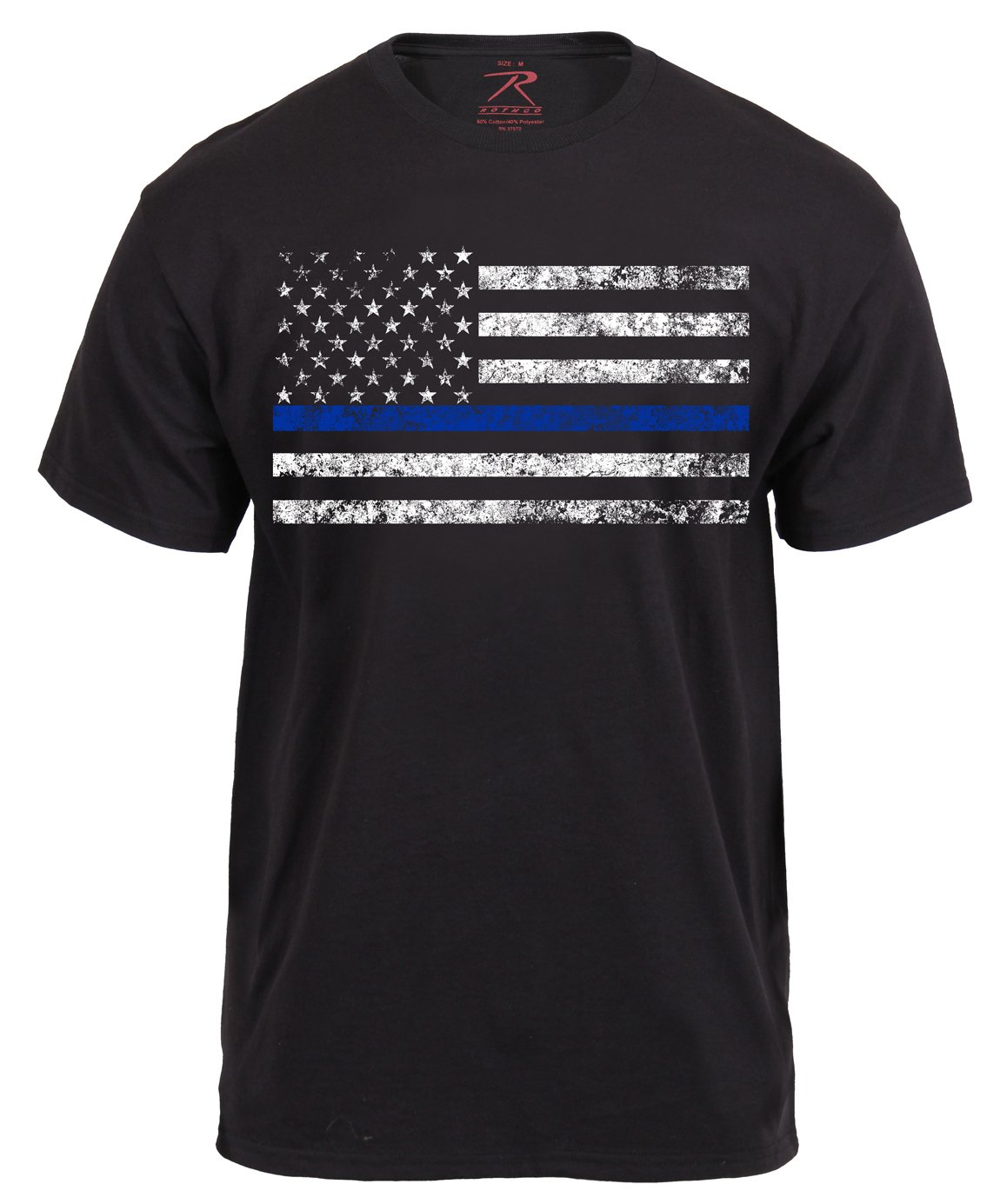 ROTHCOMen's Thin Blue T-Shirt US Flag TBL Support Police Officers Shirt