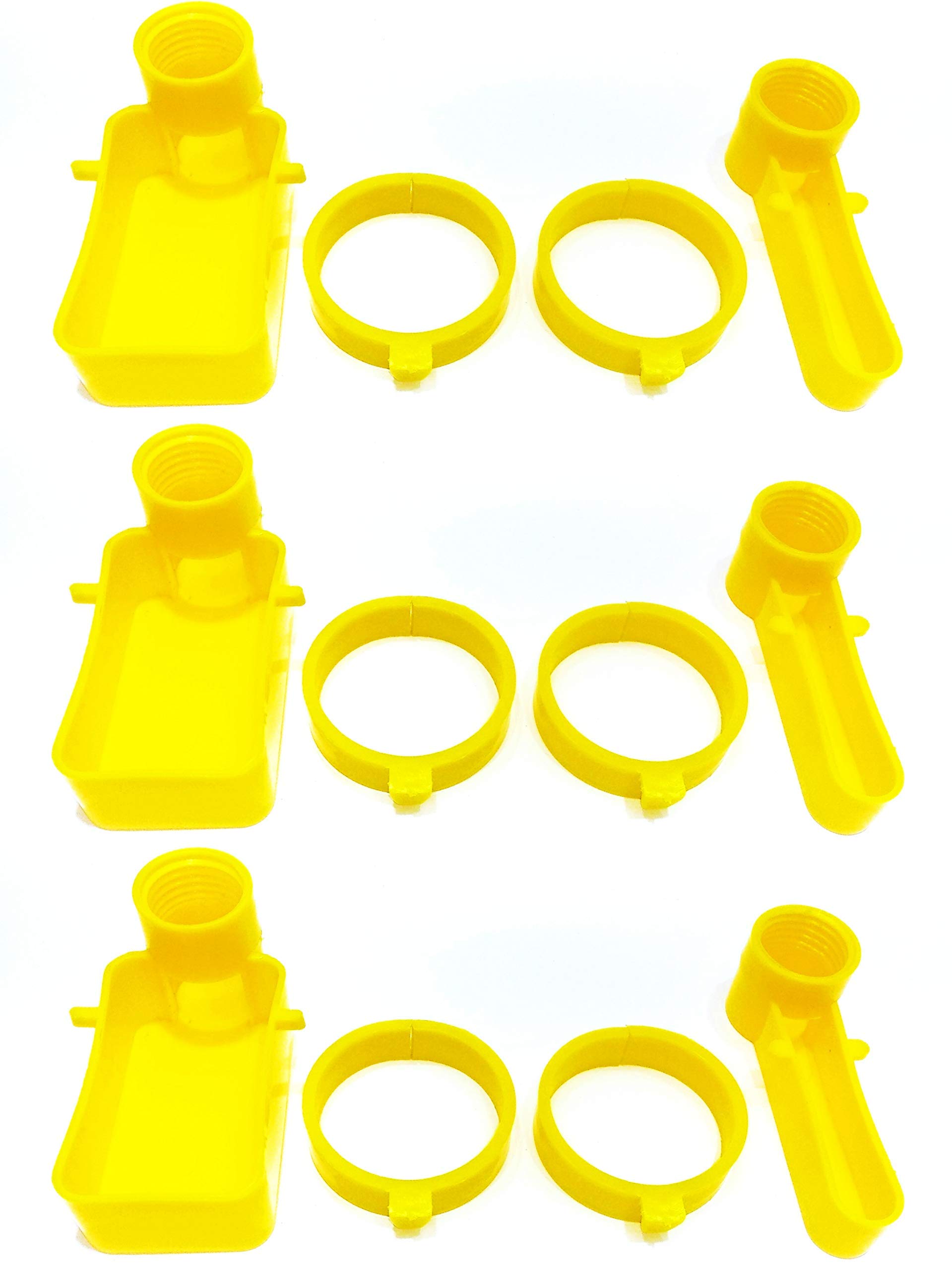 Bird Cage Feeder and Drinker Cups Yellow for Any Bottle Use with Free Bottle Holder Rings (Pack of 3) (B07Z42PZXD) Amazon Price History, Amazon Price Tracker