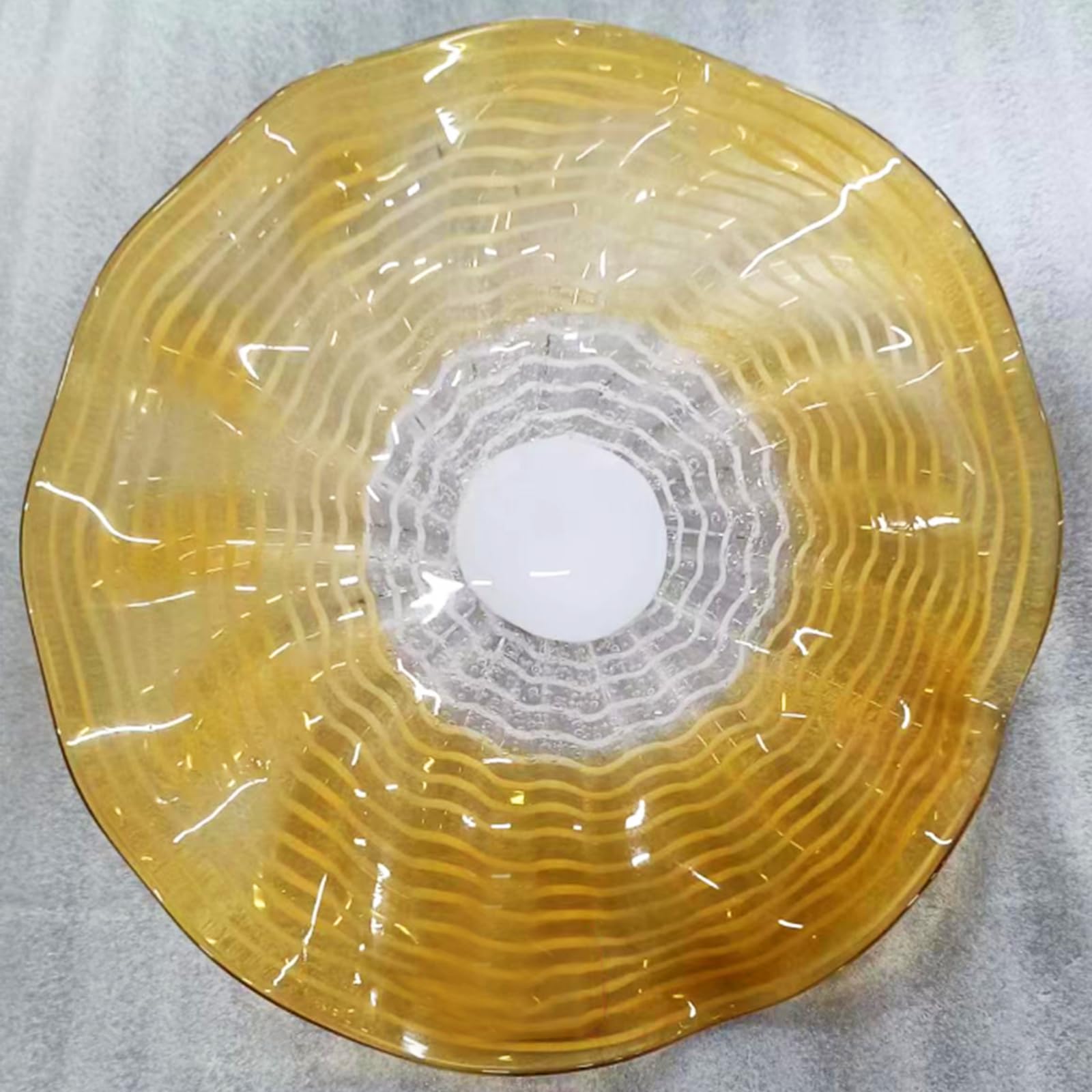 Zonstore Hand Blown Art Glass Plate Wall Art Décor for Living Room Bedroom Wall Hanging Blown Glass Modern Light 10"