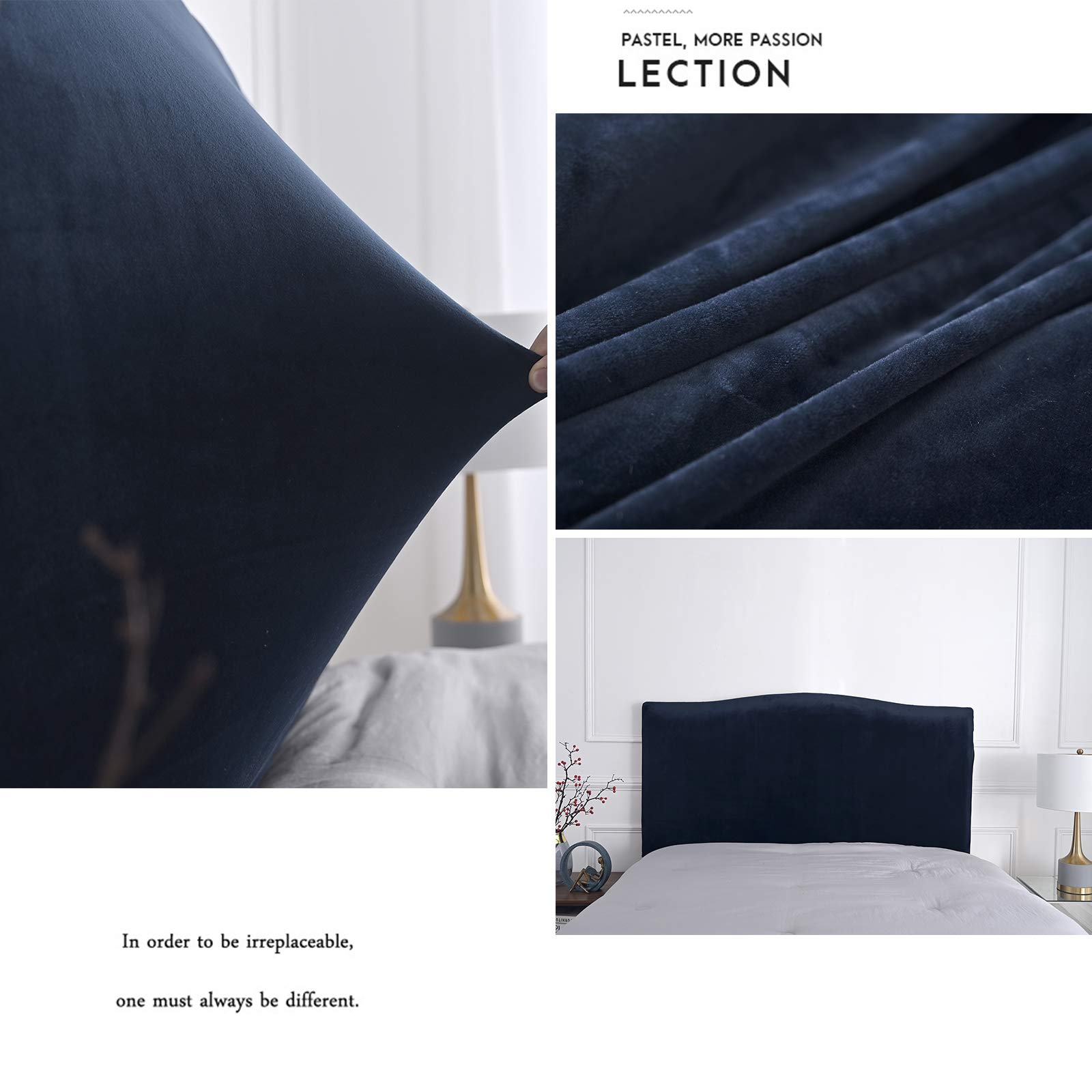 Copertura Testiera Letto Matrimoniale Singolo Liscio Copri Testiera Letto Matrimoniale in Tessuto Elasticizzato Lavabile Velluto Fodere per Testata Letto Imbottita,Verde,220cm