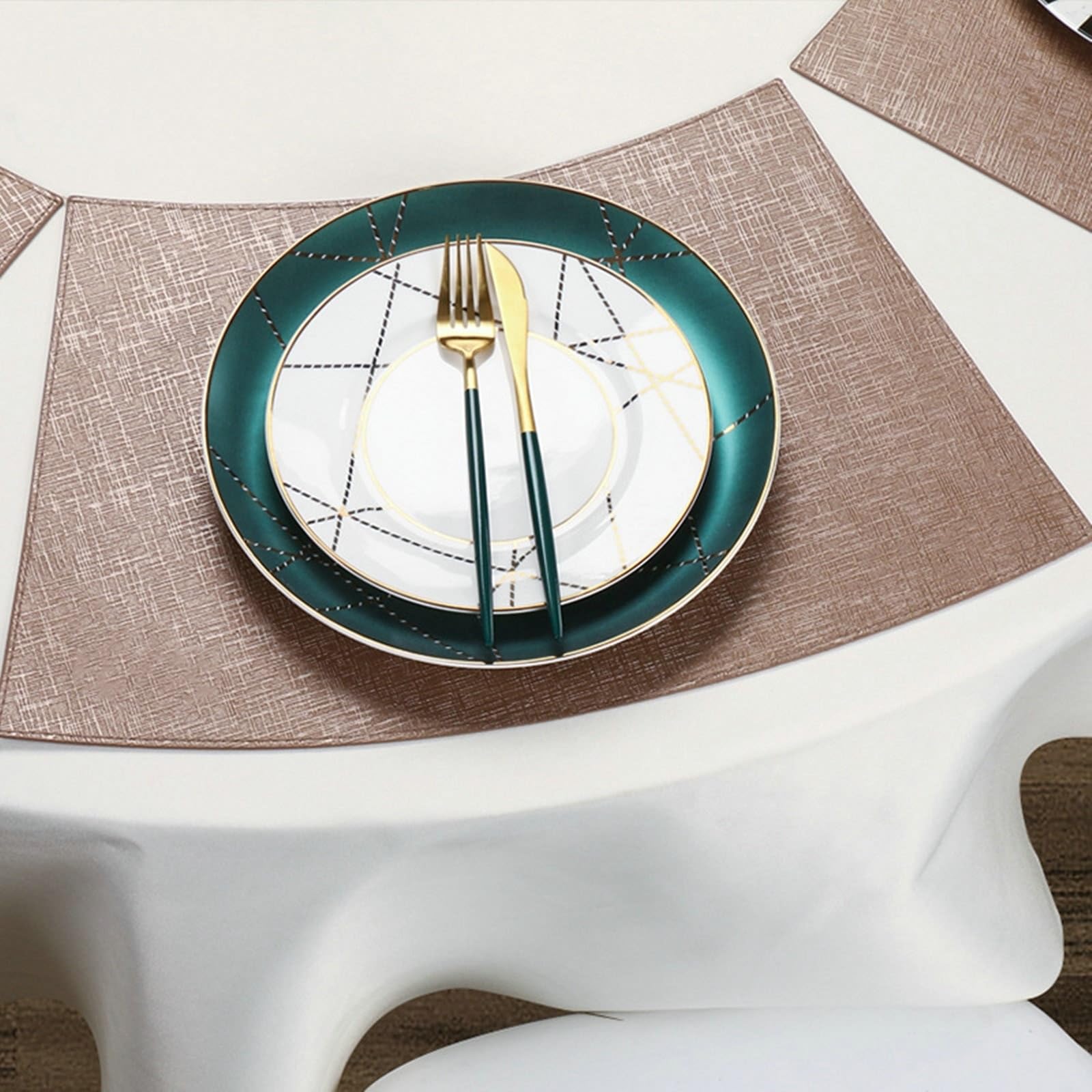 Sets de table Champagne lot de 4 protection table de cuisine 32x37x50cm uni