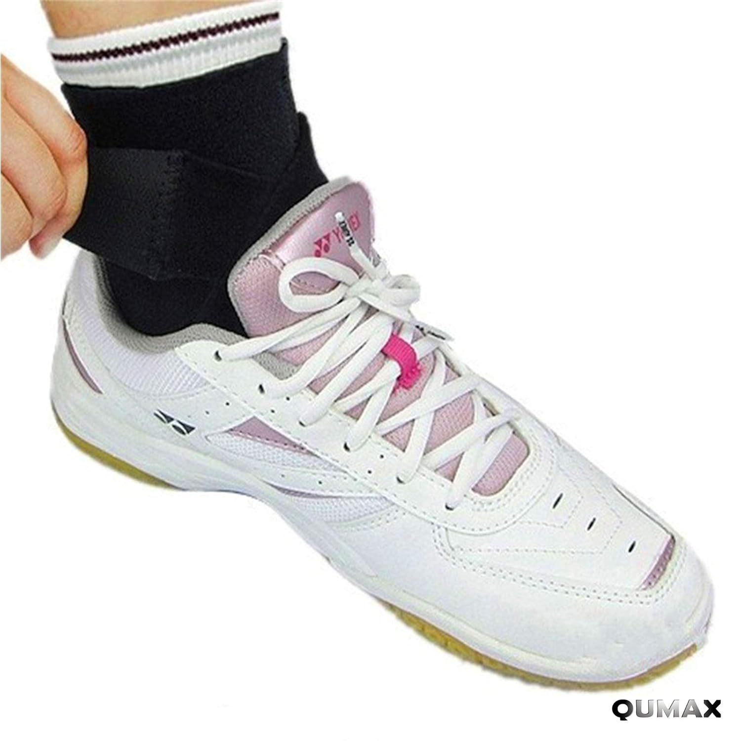 Buy 2 get 3 QUMAX Ankle Support Brace for Sports Ankle Sprains Strain Adjustable Breathable Elastic Slim Comfortable Compression Sleeve Stabilizer for Men, Women, Youth