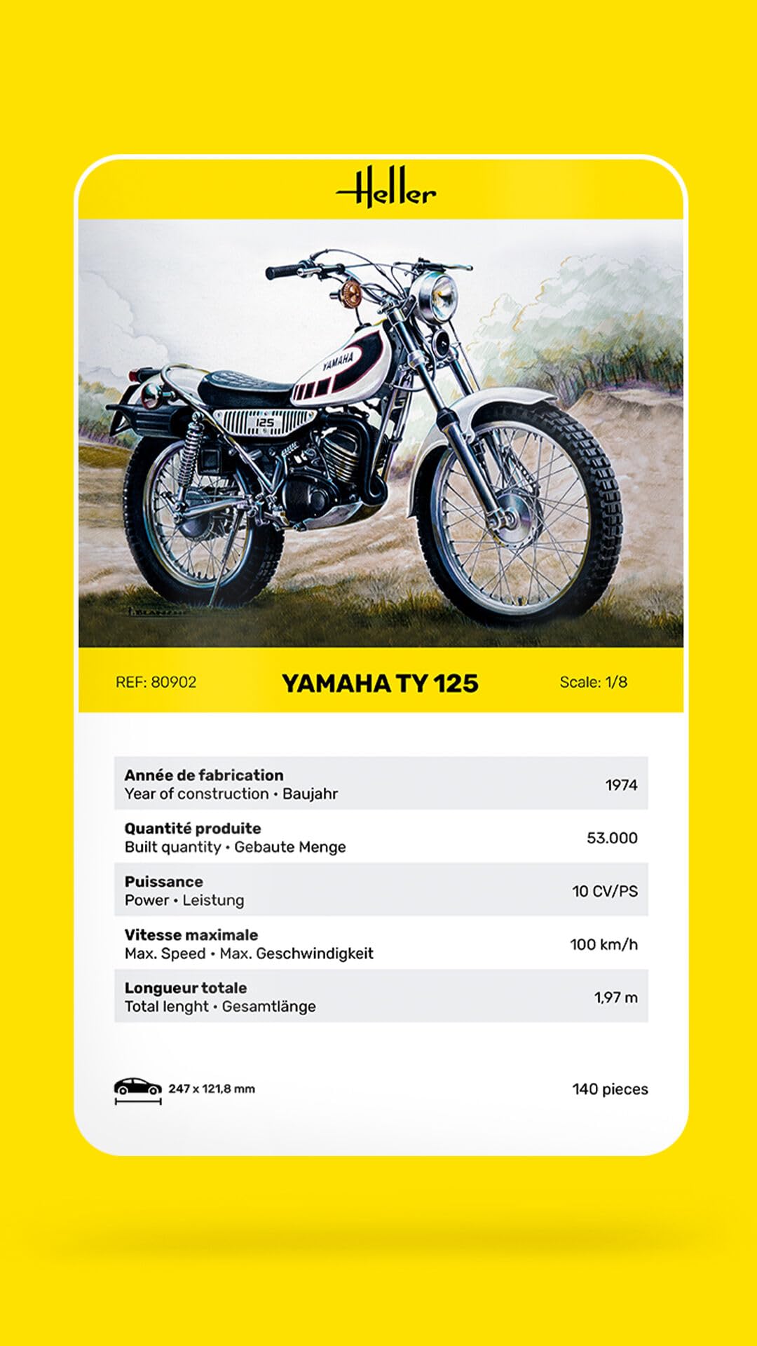 heller 80902 Yamaha TY 125 1/8