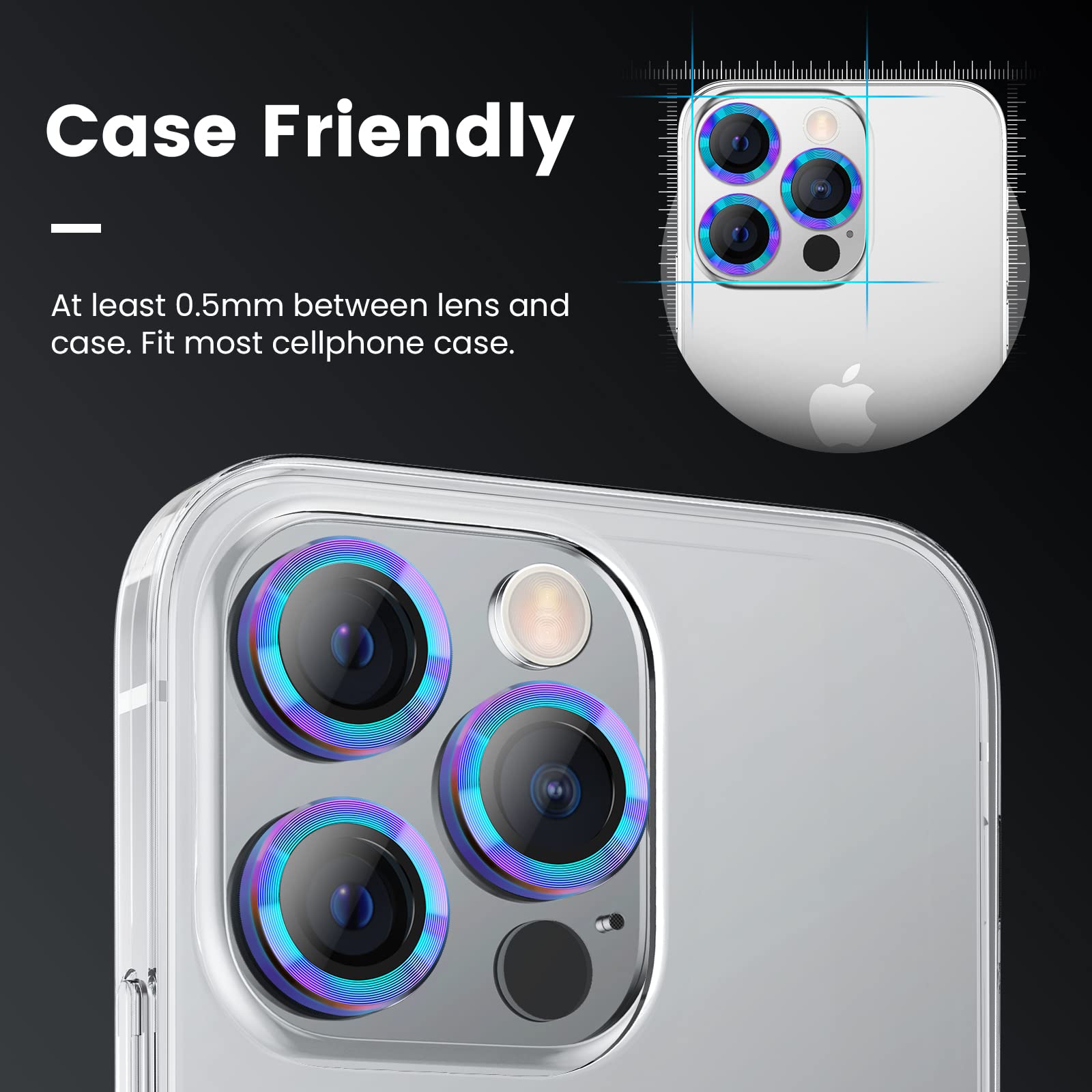 Diruite Protection Objectif Pour IPhone 15 Pro/15 Pro Max Protection Appareil Photogivre Verre Trempealliage Daluminium Camera Arriere Protecteur Pour Iphone 15 Pro 15 Pro Max Camera Protector Fich