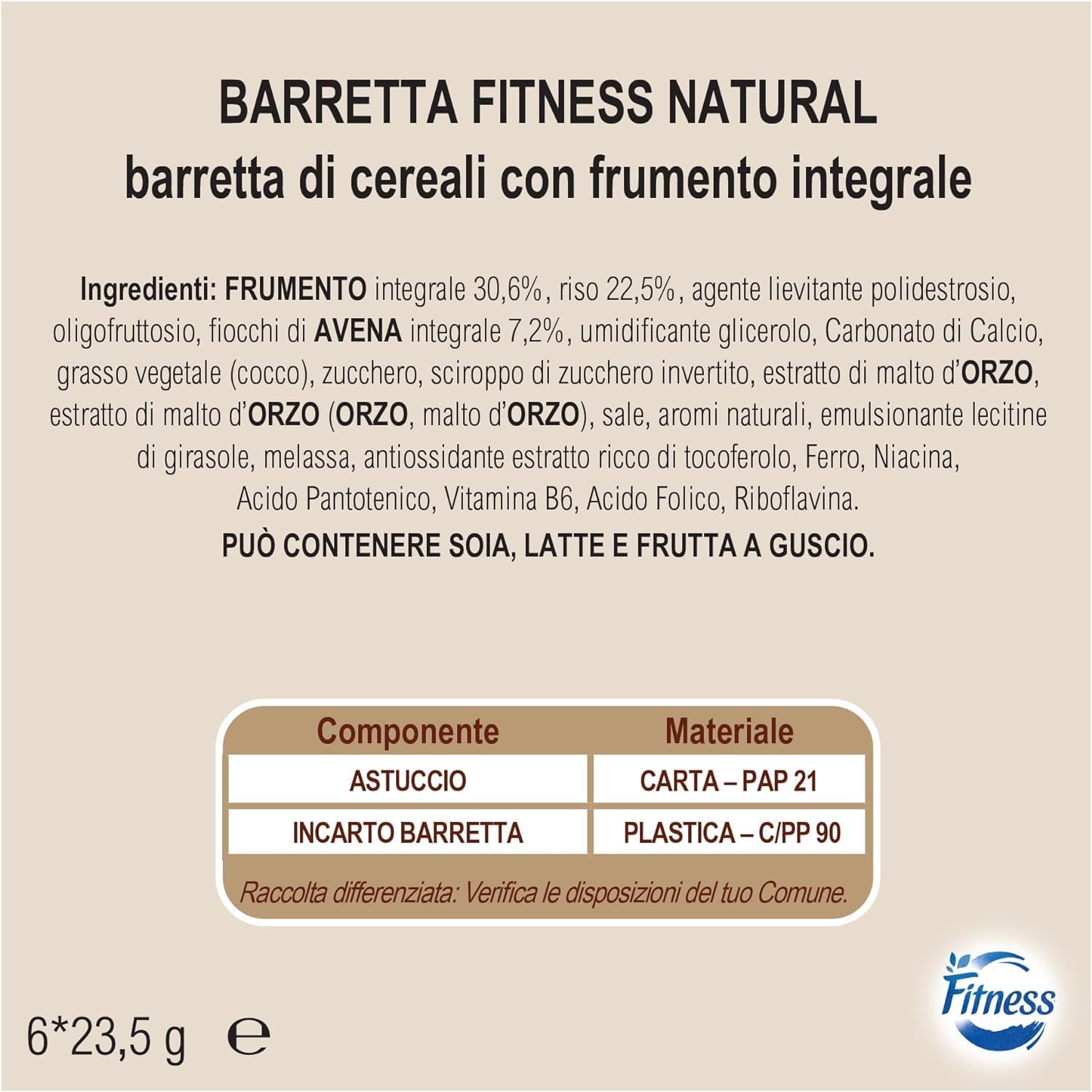 Nestlé Lot de 4 barres de fitness Barrette di Cereali Integrali, paquet de 564 g, chaque paquet contient 24 barres de 23,5 g + 1 paquet de thé glacé San Benedetto au citron sans sucre 330 ml
